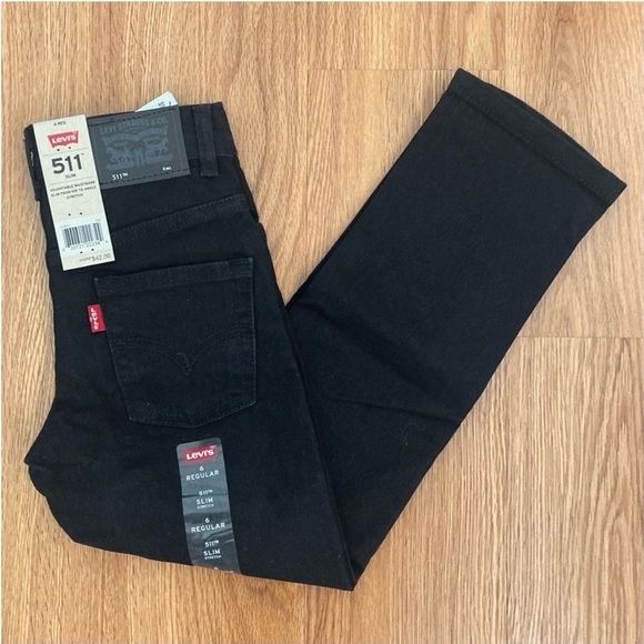 Levi's Other - Levi’s 511 Slim Jeans Kids Size 6 Regular Black Adjustable Waist NEW